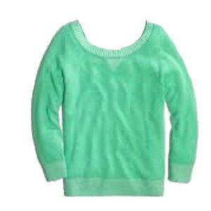 J.Crew Merino Wool Blend Sweater Bright Green Medium Raglan Knit